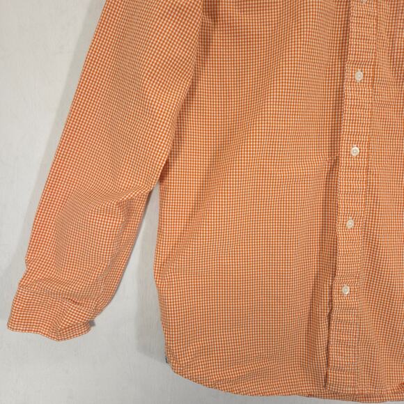 The Territory Ahead Shirt Mens M Orange Gingham Check Long Sleeve Button Down - Picture 4 of 13